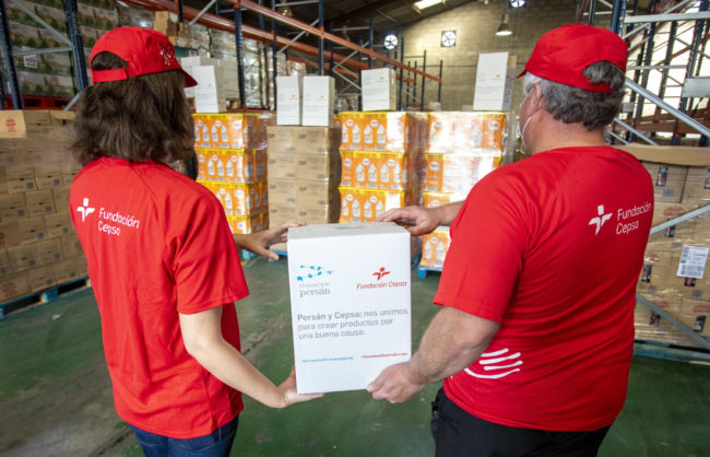 FUNDACION CEPSA Y PERSAN DONACION BANCO DE ALIMENTOS HUELVA